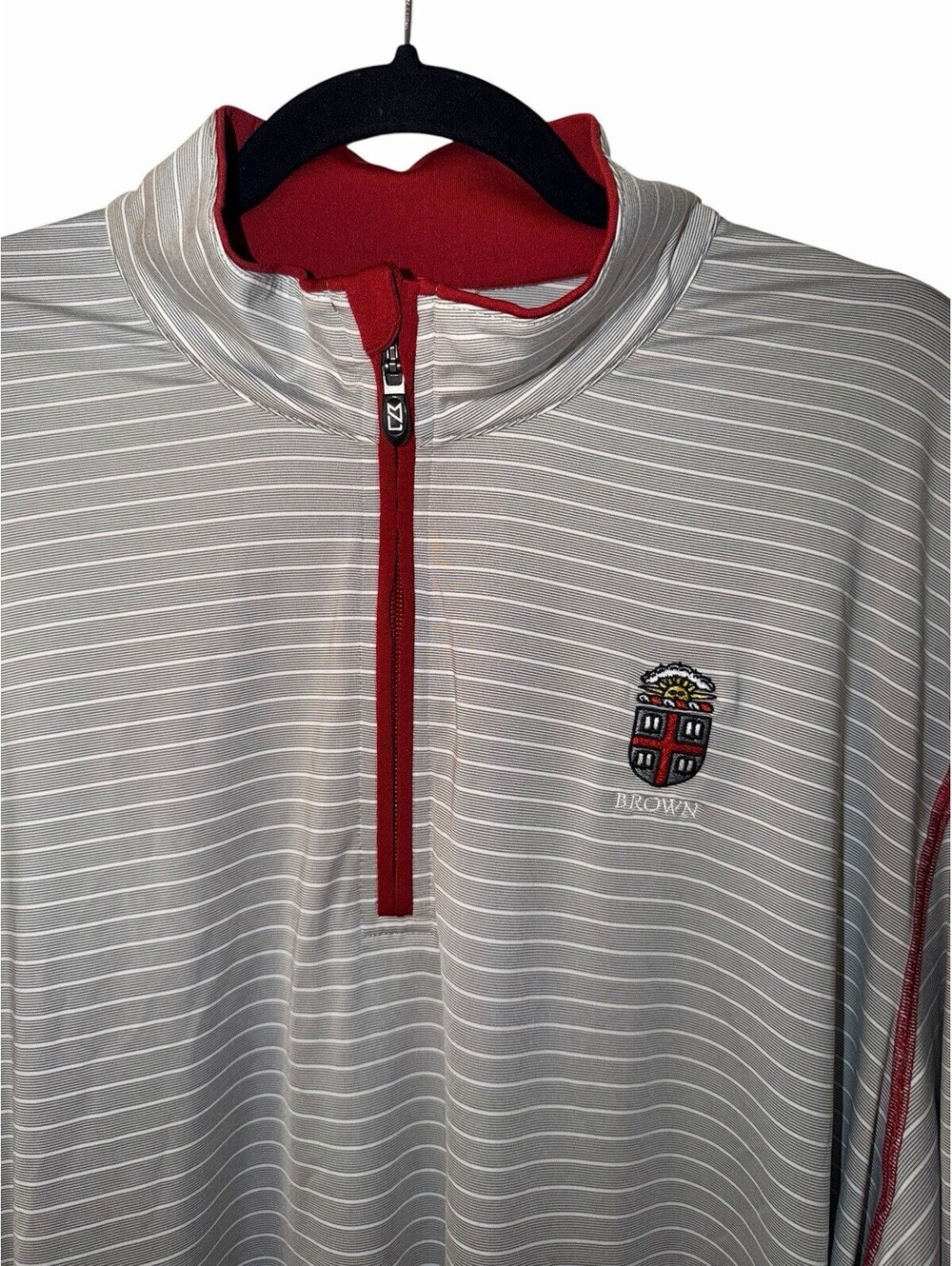 Cutter & Buck Brown University Men’s XXL Quarter Zip Pullover Jacket Gray Logo